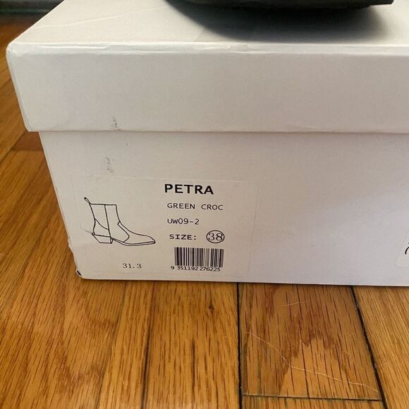 Alias Mae Petra Green Croc Embossed Bootie Boots Shoes Western Revolve NIB 8 38 - Picture 7 of 14
